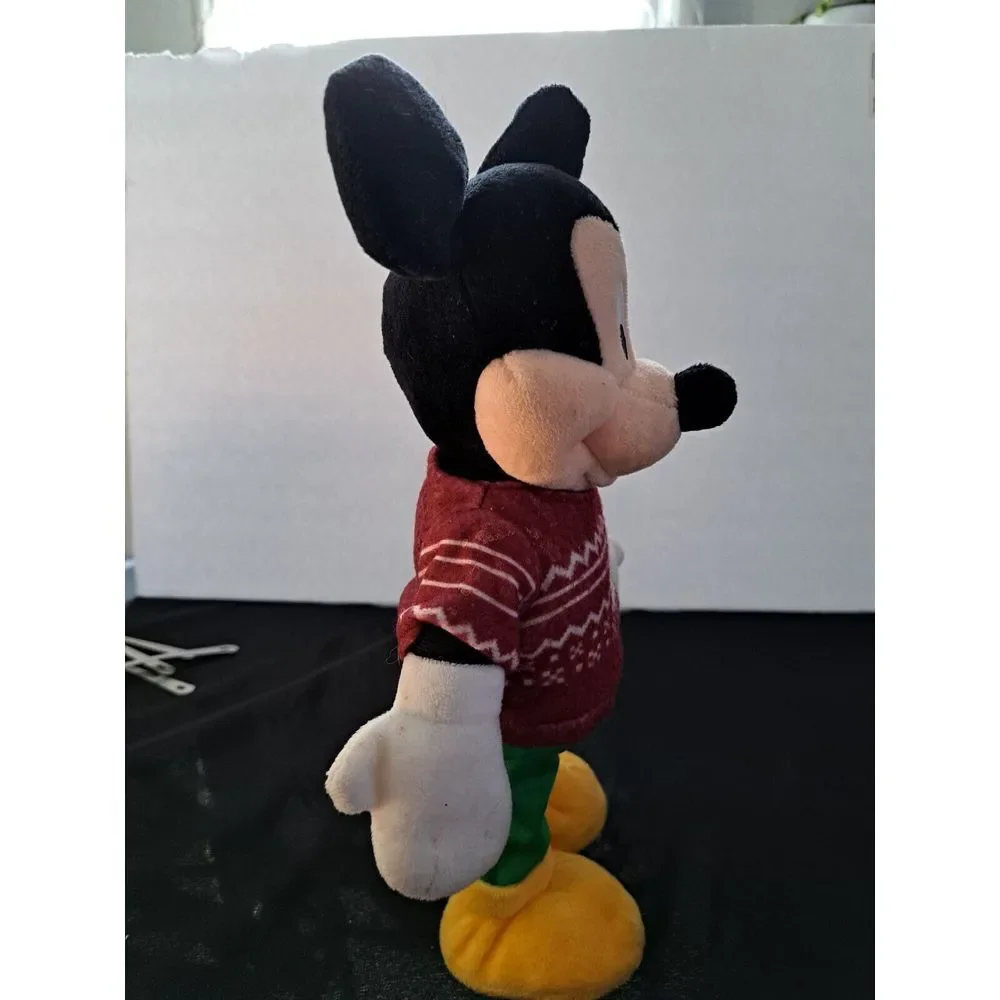 13 inch Disney Standing Plush Singing Mickey Mouse ‎ Christmas Sweater Gemmy